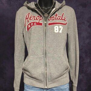 Aeropostale Grey Zip-Up Hoodie